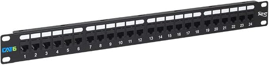 ICC CAT6 Feed-Through Patch Panel, 24 Port, 1U Rackmount, RJ45 Ethernet Patch by ICC