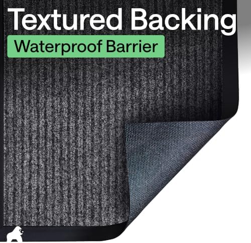 GORILLA GRIP Traffic Guard Indoor Outdoor Heavy Duty Door Mat, 72x48 Gray - Image 6