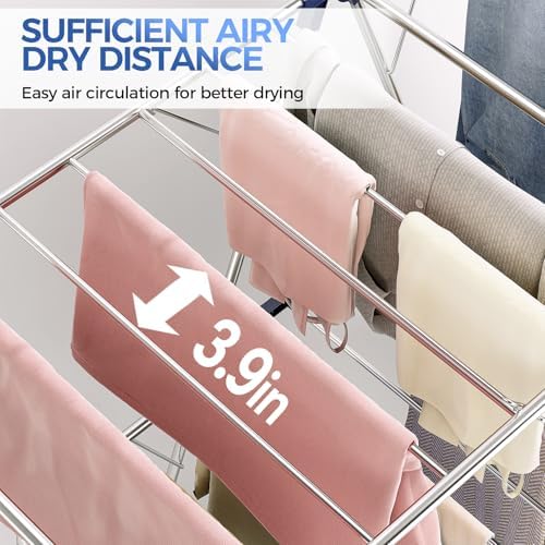 APEXCHASER Clothes Drying Rack, Foldable 2-Level Drying Rack Clothing, - Image 5