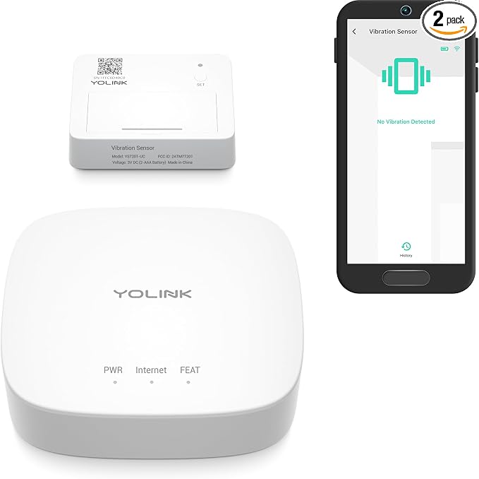 YoLink LoRa Smart Vibration Sensor & Hub Starter Kit: Hub & Smart Shock by YoLink