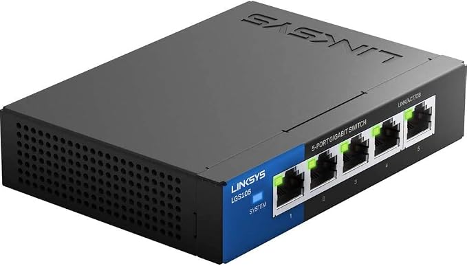 Linksys LGS105: 5-Port Business Desktop Gigabit Ethernet Unmanaged Switch by Linksys