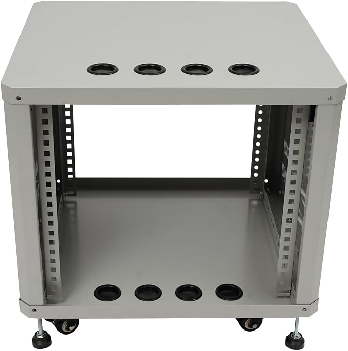 9U Stereo & Studio Rack with Wheels, Open Frame Audio Rack Cabinet, Rolling - Image 8