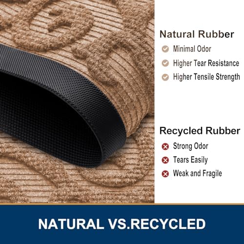 Smiry Front Door Mat Outside Entrance, Low Profile Rubber Doormat - Image 5