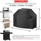 Grill Cover, 58 inch BBQ Gas Grill Cover - Image 2