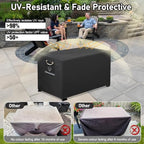 QH.HOME Fire Pit Cover Rectangular 56", 600D Heavy Duty 100% Waterproof - Image 6