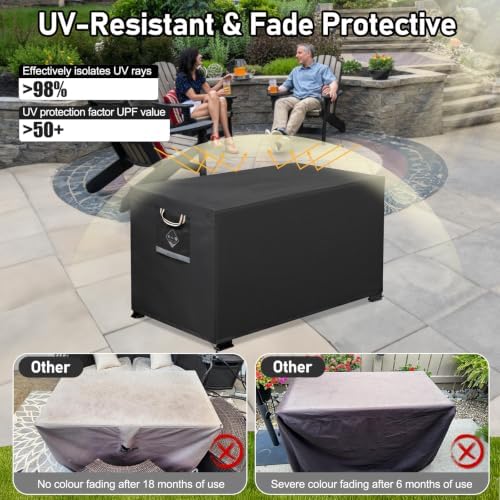 QH.HOME Fire Pit Cover Rectangular 56", 600D Heavy Duty 100% Waterproof - Image 6
