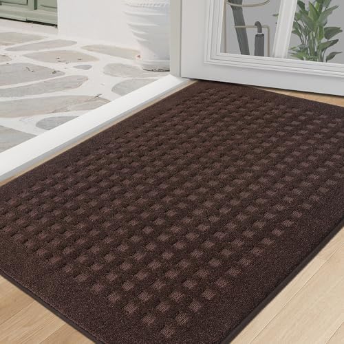 BEQHAUSE Dirt Trapper Door Mats 32"x48", Non Slip Washable, Dark Brown by BEQHAUSE