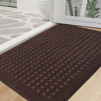 BEQHAUSE Dirt Trapper Door Mats 32"x48", Non Slip Washable, Dark Brown by BEQHAUSE