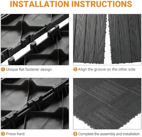 Interlocking Deck Tiles, 11.8"x11.8" Balcony Flooring - Image 6