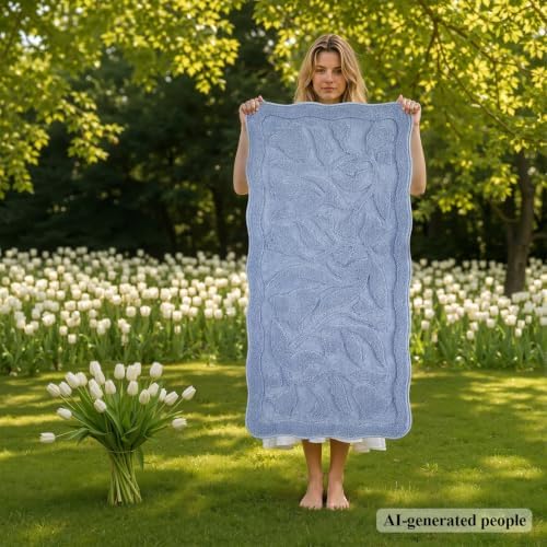 BSICPRO Large Bathroom Runner, 24x47 Floral Bath Mats - Image 2