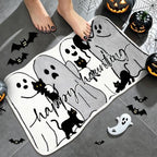 Halloween Bath Mat Spooky Ghost Rugs Washable Gothic Bathroom Floor Carpet - Image 2