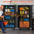 GAIOUS 75''Tall Metal Garage Storage Cabinet, File Cabinet - Image 4