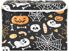 Bolaz Storage Bins with Lids and Handles, Halloween Seamless Pumpkins Spider - Image 2