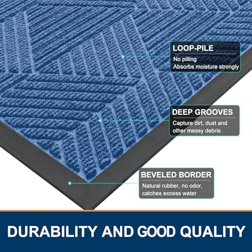 Smiry Half Circle Front Door Mat Outside Entrance, Rubber Doormat - Image 4