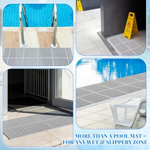 Tinideya 1 Roll Drainage Pool Floor Mat, Non Slip PVC Swimming Pool Mat - Image 6