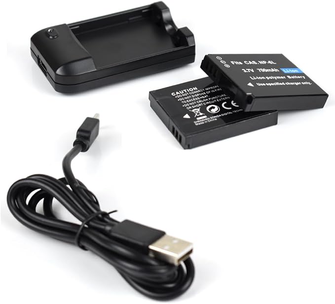 NP-6L Battery Charger + 2 pcs Rechargeable 3.7V 700mAh Batteries - Image 9