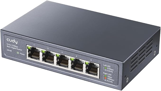 Cudy 5-Port Multi-Gigabit Ethernet Switch, Full 2.5Gbps Ports, Loop Detection - Image 4