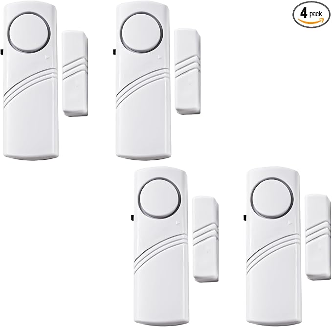 4 Pack Door Window Alarm, Home Magnetic Sensor Alarm, Home Security System Alert by Anglepingping