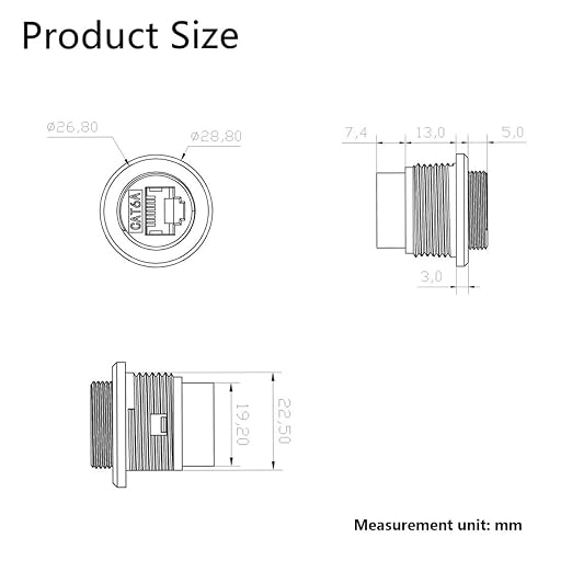 PENGLIN 2PCS Industrial IP67 Waterproof Shielded RJ45 Coupler, CAT6A Ethernet - Image 6