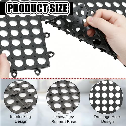 30Pcs Interlocking Drainage Floor Tiles, Modular Interlocking Floor Mats - Image 3
