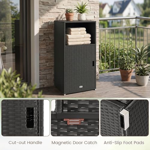 Tangkula Rattan Outdoor Storage Cabinet - Image 5