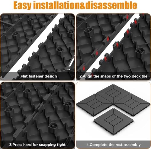 44 Pcs Plastic Interlocking Decking Tiles, Indoor & Outdoor - Image 5