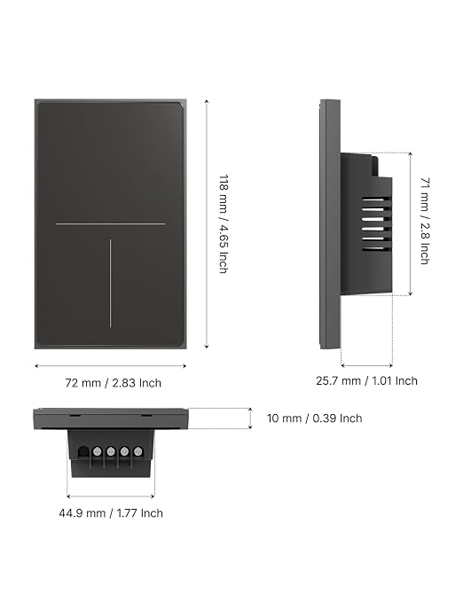 MOES Full Touch Smart Switch, SF Wall Light Switch, Neutral Wire Required - Image 7