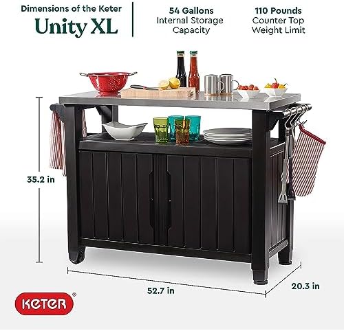 Keter Outdoor Rolling Table Cart - Image 2