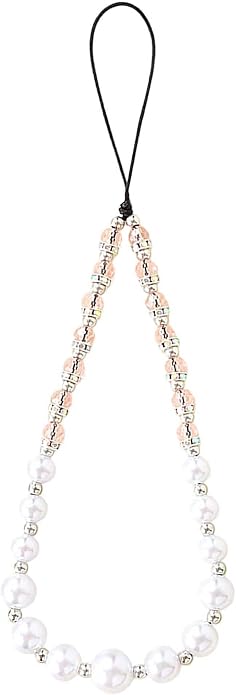 Beaded Phone Charm Lanyard Strap Girly Style Fixed Beads Pearl Lanyards by Staqlo