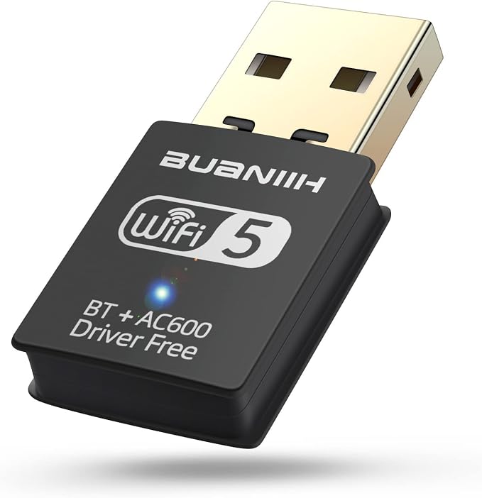 WiFi Adapter for Desktop PC, USB WiFi Adapter, Dual Band 600Mbps 2.4/5.8Ghz by BUANIIHSmartLifeCompanion