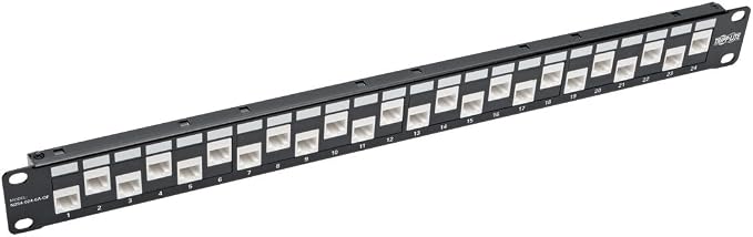 TRIPP LITE 24-Port Cat6a Cat6 Cat5e Feed-Through Patch Panel Offset w/Cable by TrippLite