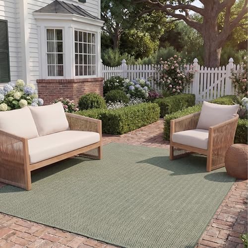 SAFAVIEH Courtyard Outdoor Area Rug 9'x12', Dark Green & Beige CY8022-32221 by Unknown