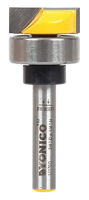 YONICO Router Bits Pattern Bit Flush Trim 3/4-Inch Diameter 1/4-Inch Shank by Yonico