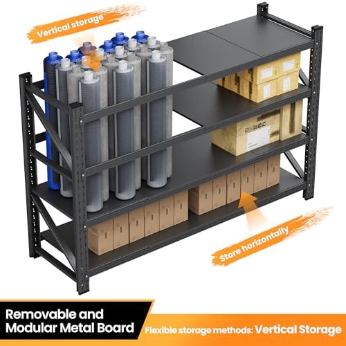 75” Wide Heavy Duty Metal Garage Shelving, Adjustable Storage Shelf - Image 5