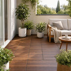 36 PCS Hardwood Interlocking Patio Deck Tiles, Porch & Poolside - Image 3