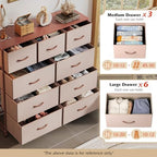 WLIVE Tall Dresser for Bedroom, 9 Drawer Chest of Drawers - Image 5