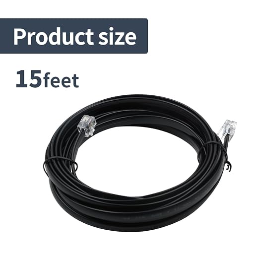 RJ12 Cable 15 feet Telephone Line Cord - Image 7
