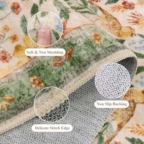 HEBE Boho Kitchen Rugs Set of 3, Non Slip Washable Kitchen Mats - Image 5