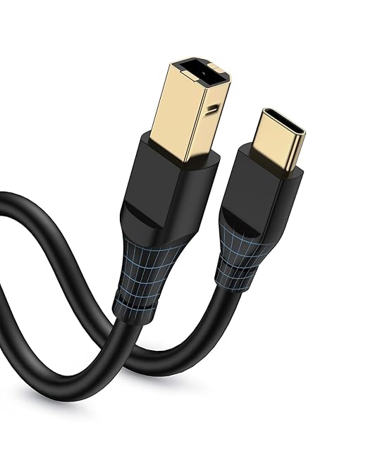 Printer Cable 10ft, Scanner USB C to USB B Cable by Bordsek