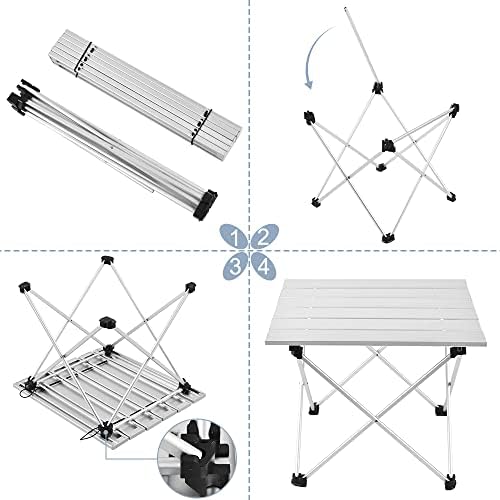 Grope Small Folding Camping Table, Aluminum Beach Table - Image 5