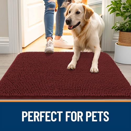 OLANLY Dog Door Mat for Muddy Paws 59x24, Super Absorbent Chenille Mud Mat - Image 6