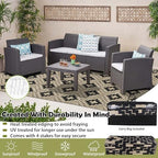 SAND MINE Waterproof Outdoor Rug 9x12 ft, Reversible Plastic Straw Area Rug - Image 4