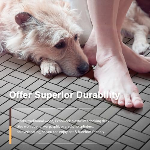 EchoDeck Interlocking Deck Tiles, 9 Pack Patio Tiles Outdoor Interlocking All - Image 3