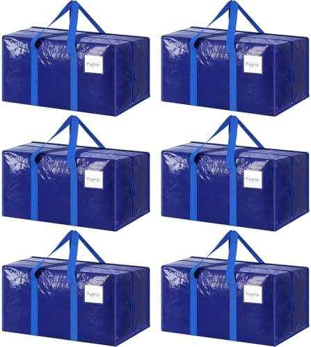6 Pack Extra Heavy Duty Large Moving Bags by Fygrip