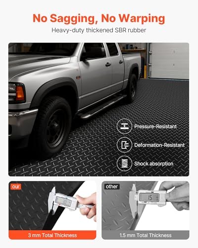 VEVOR Garage Floor Roll, 4 x 25 ft Garage Flooring Mat, 3 mm Thickened Rubber - Image 3