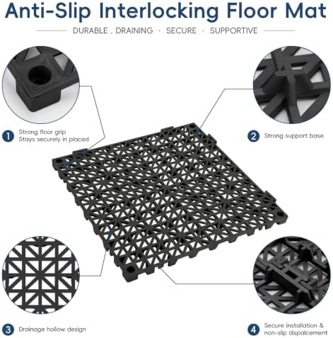 Interlocking Drainage Tiles 24PCS Modular Interlocking Cushion 12" x 12" - Image 5