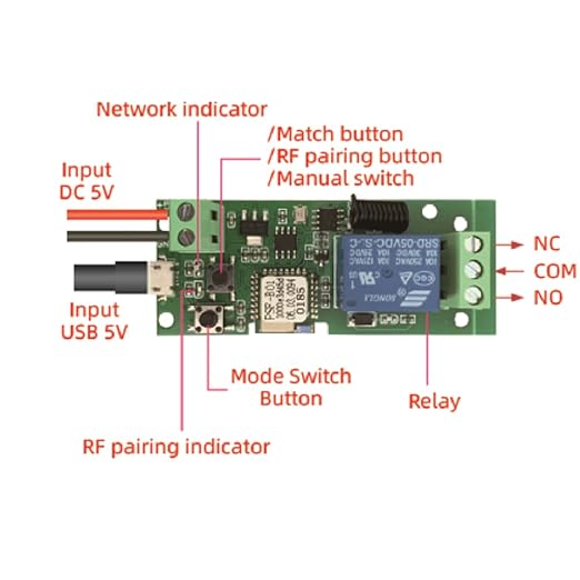 Updated WiFi Wireless Smart Switch Inching Self-Locking Relay Module, Set - Image 2