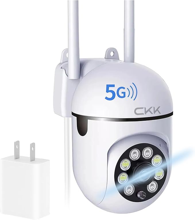 CKK 1080P Security Camera Outdoor Corded Power, 2MP PTZ WiFi Home Camera by CKK