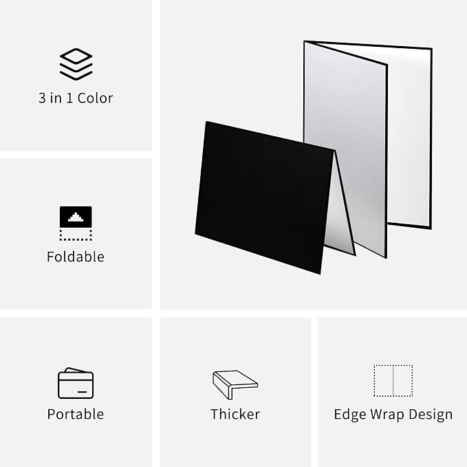 Meking 3 in 1 Photography Reflector Cardboard, 12 x 8 inch Folding Light - Image 2