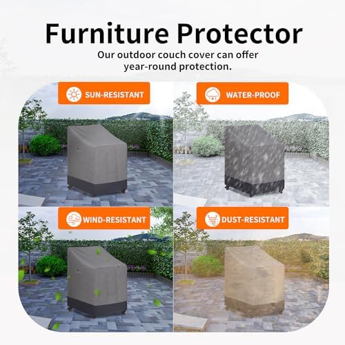 Easy-Going Outdoor Stackable Chair Cover, 1 Pack-28Wx36Dx47H inch - Image 5